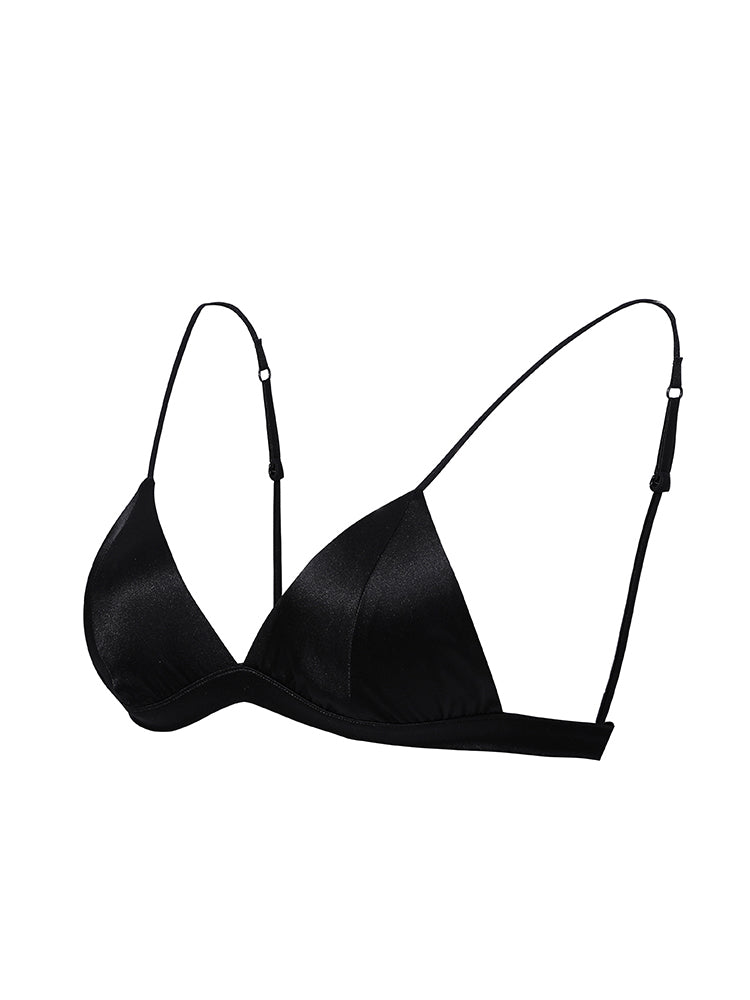 [Black] SilkSilky-UK Silk Knitted Bra 006