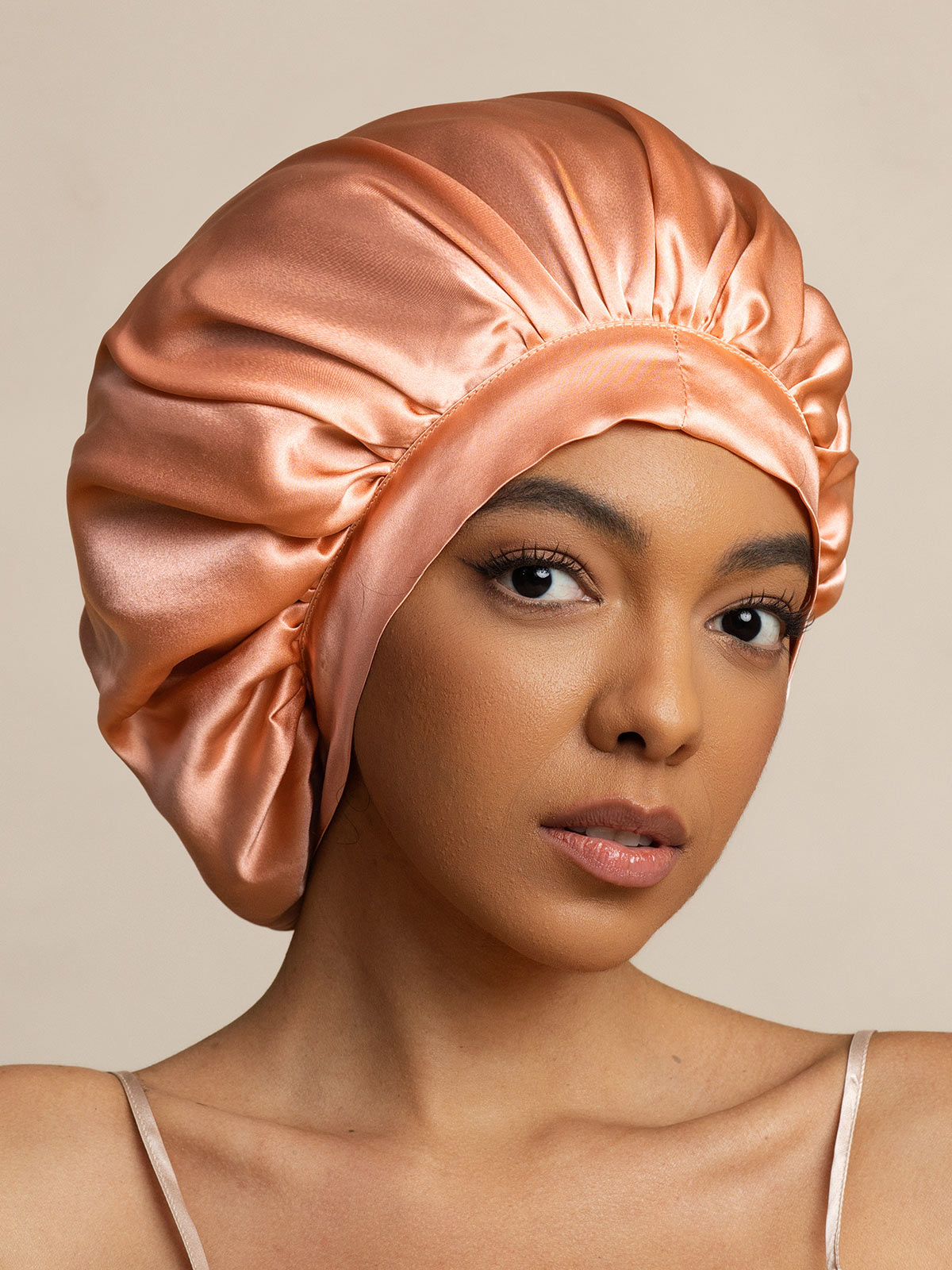 [Coral Pink] SilkSilky-UK Pure Silk Sleep Cap 002