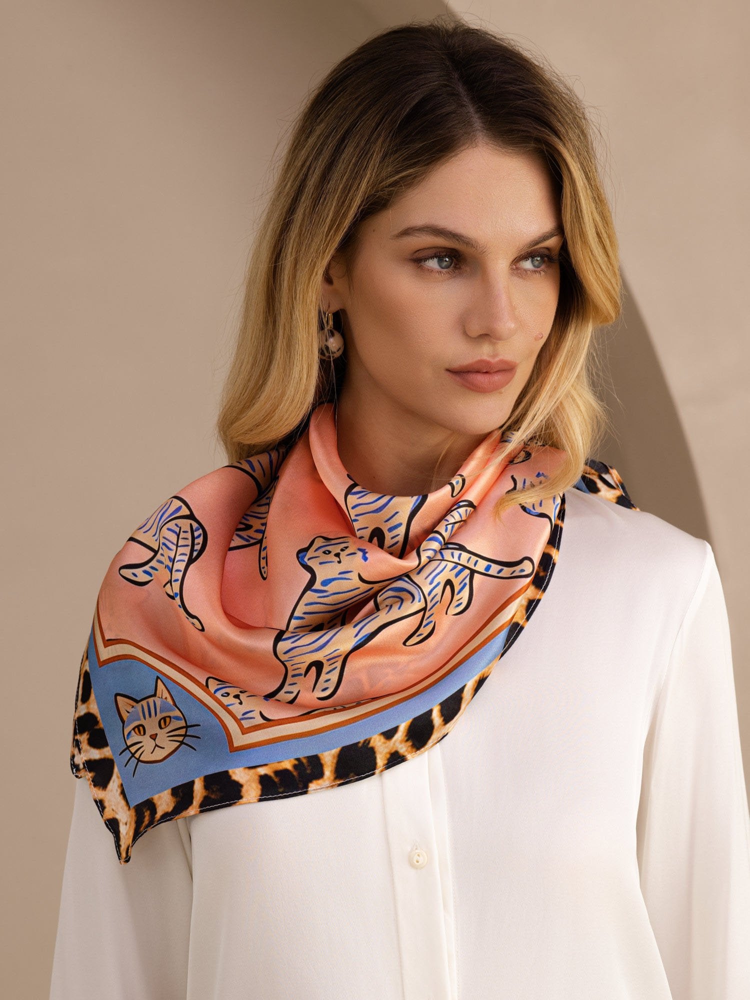 [Pink Cat] SilkSilky-UK Scarf 002