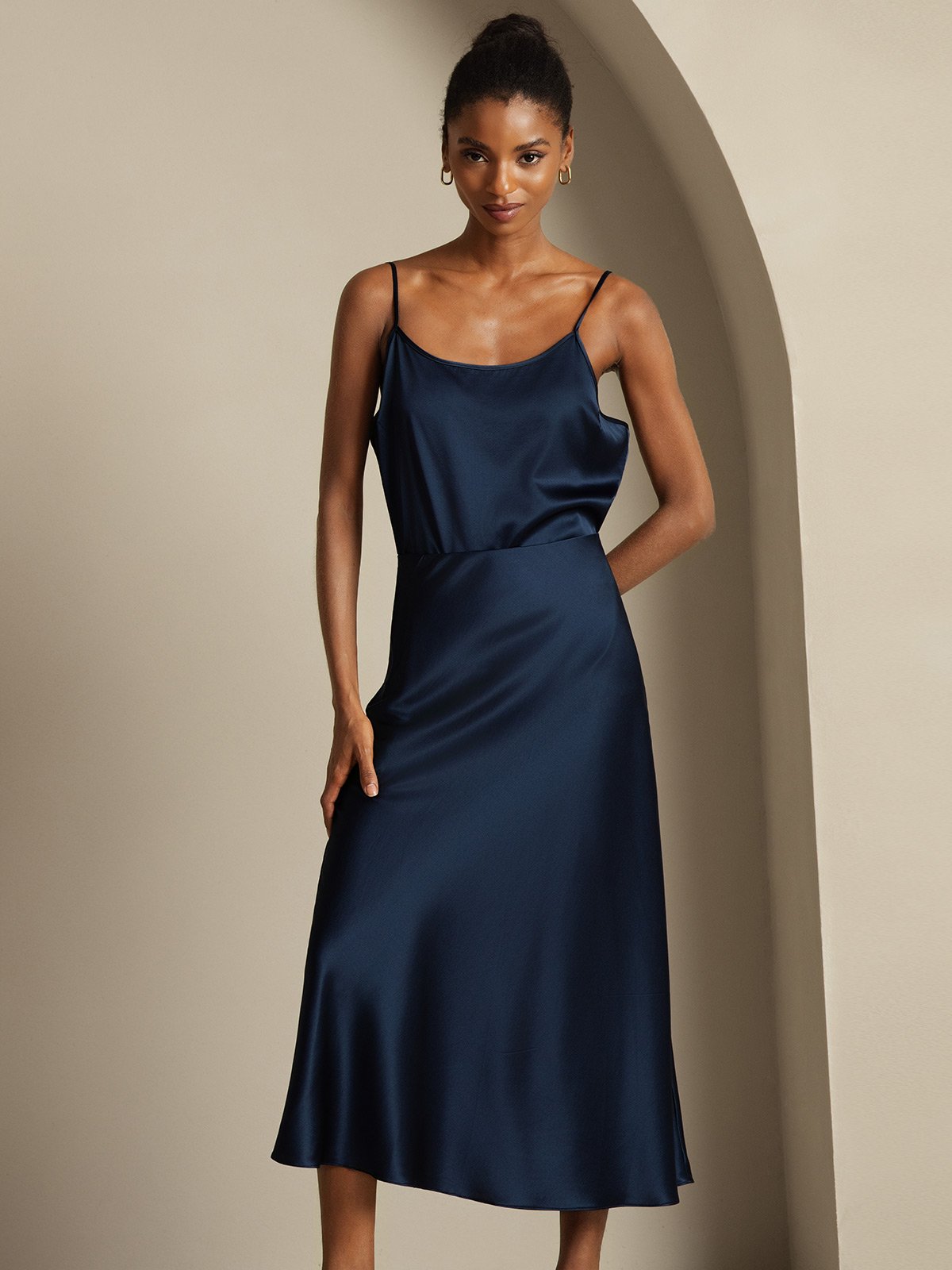 [Dark Blue] SilkSilky-UK 19Momme Pure Silk Womens Outfit Sets 003,