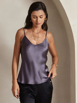 [Purple Gray] SilkSilky-UK Spaghetti Strap V Neck Camisole 004