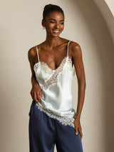 [Light Blue] SilkSilky-UK Spaghetti Strap V Neck Camisole 008