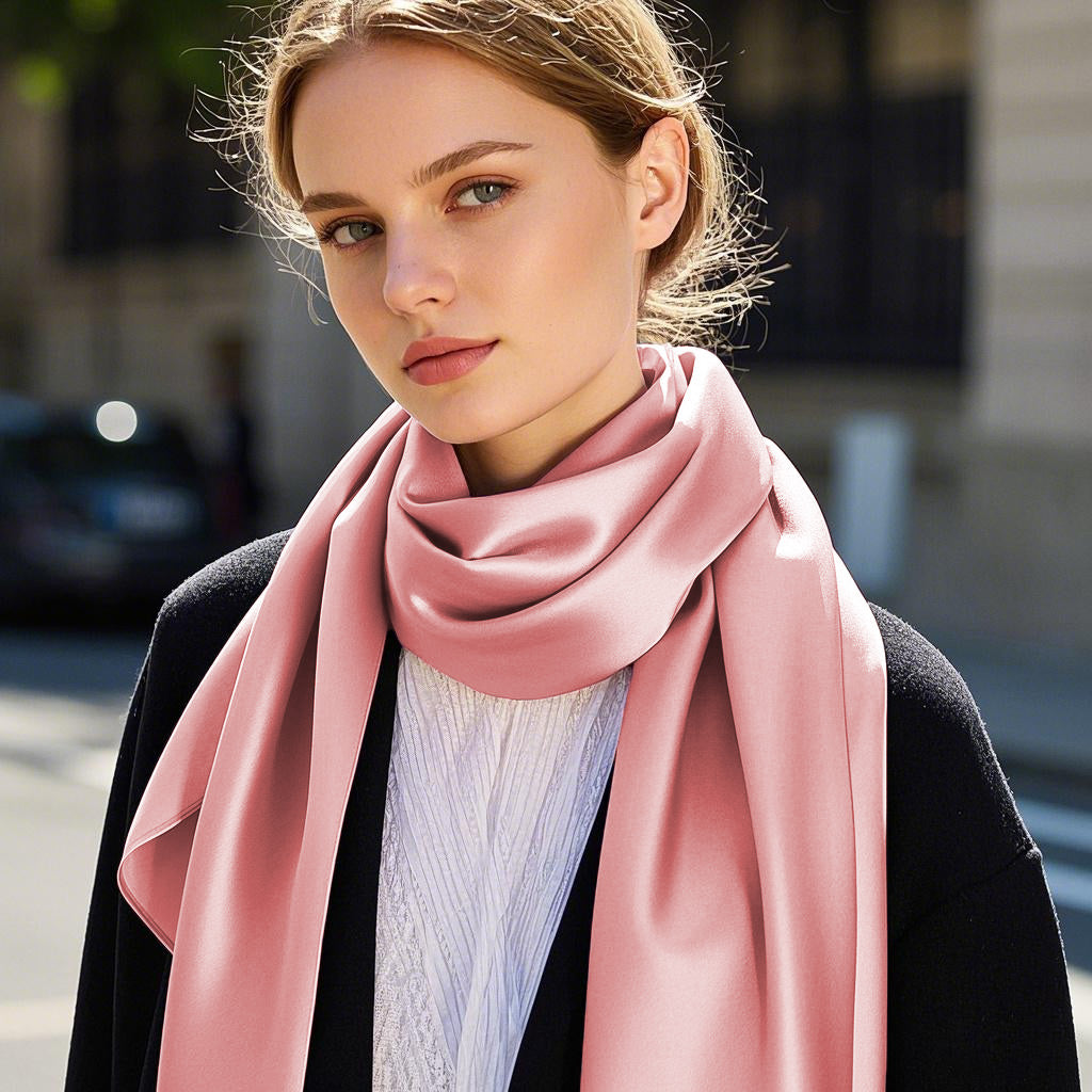 [Pale Mauve] SilkSilky-UK Scarf 001