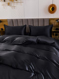 SilkSilky UK 19Momme Pure Silk Bedding Set Black 005