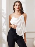 SilkSilky UK Pure Silk Sleeveless Cowl Neck Camisole White 004