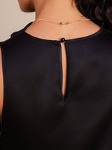 [Black] SilkSilky-UK Sleeveless Cowl Neck Dress 005