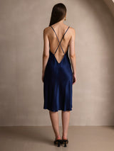 [Dark Blue] SilkSilky-UK Spaghetti Strap Dress 002