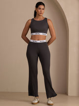 [Gray] SilkSilky-UK Sleeveless Crew Neck Women's Outfit Sets 004