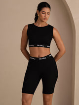 [Black] SilkSilky-UK Sleeveless Crew Neck Women's Outfit Sets 001