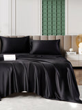 SilkSilky UK 25Momme Pure Silk Bedding Set Black 001