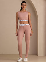 [Pink] SilkSilky-UK Sleeveless Crew Neck Women's Outfit Sets 005
