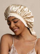 [Beige] SilkSilky-UK Sleep Cap 001