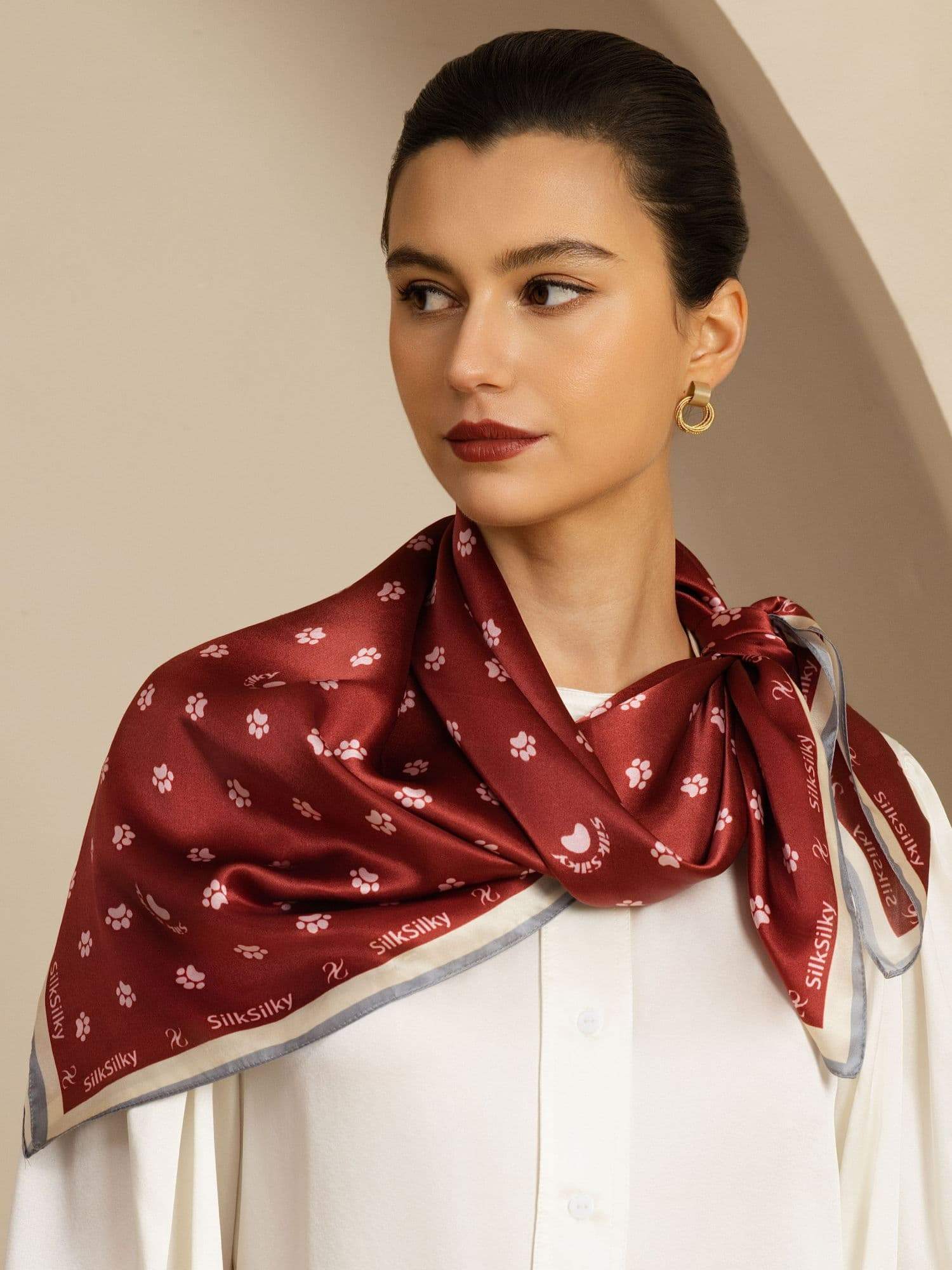 [Wine] SilkSilky-UK Scarf 002