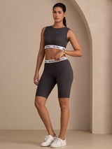 [Gray] SilkSilky-UK Sleeveless Crew Neck Women's Outfit Sets 005