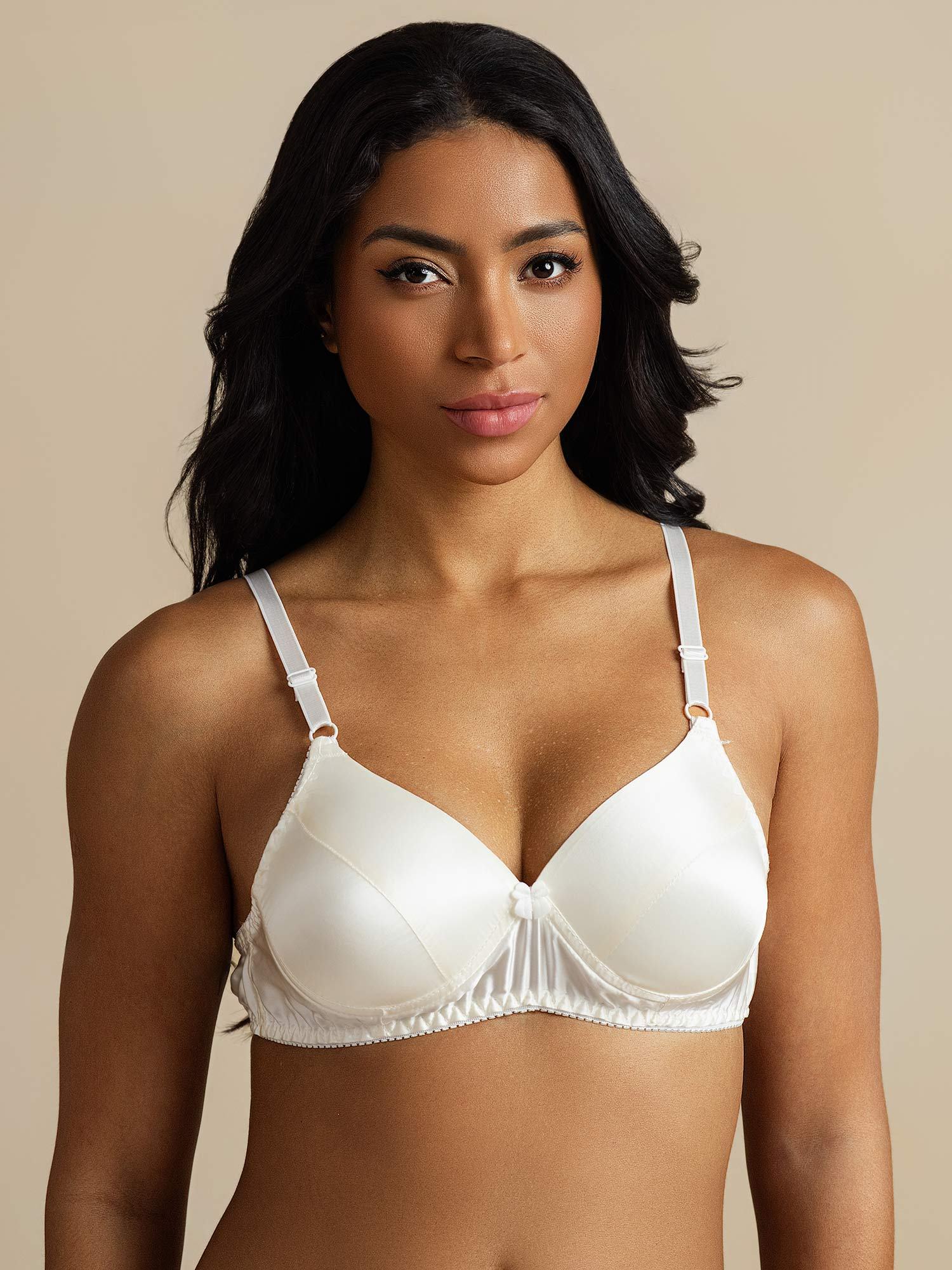 [White] SilkSilky-UK Pure Silk Bra 003,