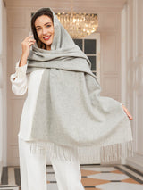 [Light Gray] SilkSilky-UK Wool Scarf 001