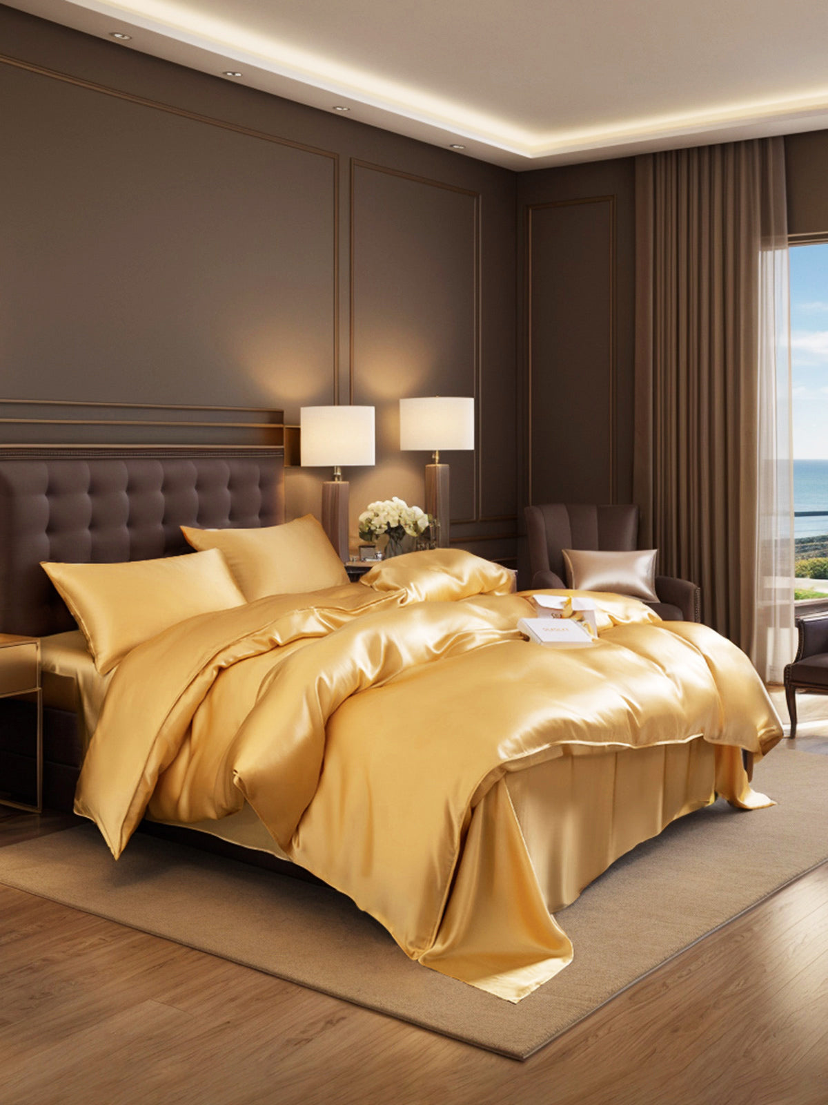 SilkSilky UK 19Momme Pure Silk Bedding Set Champagne 002