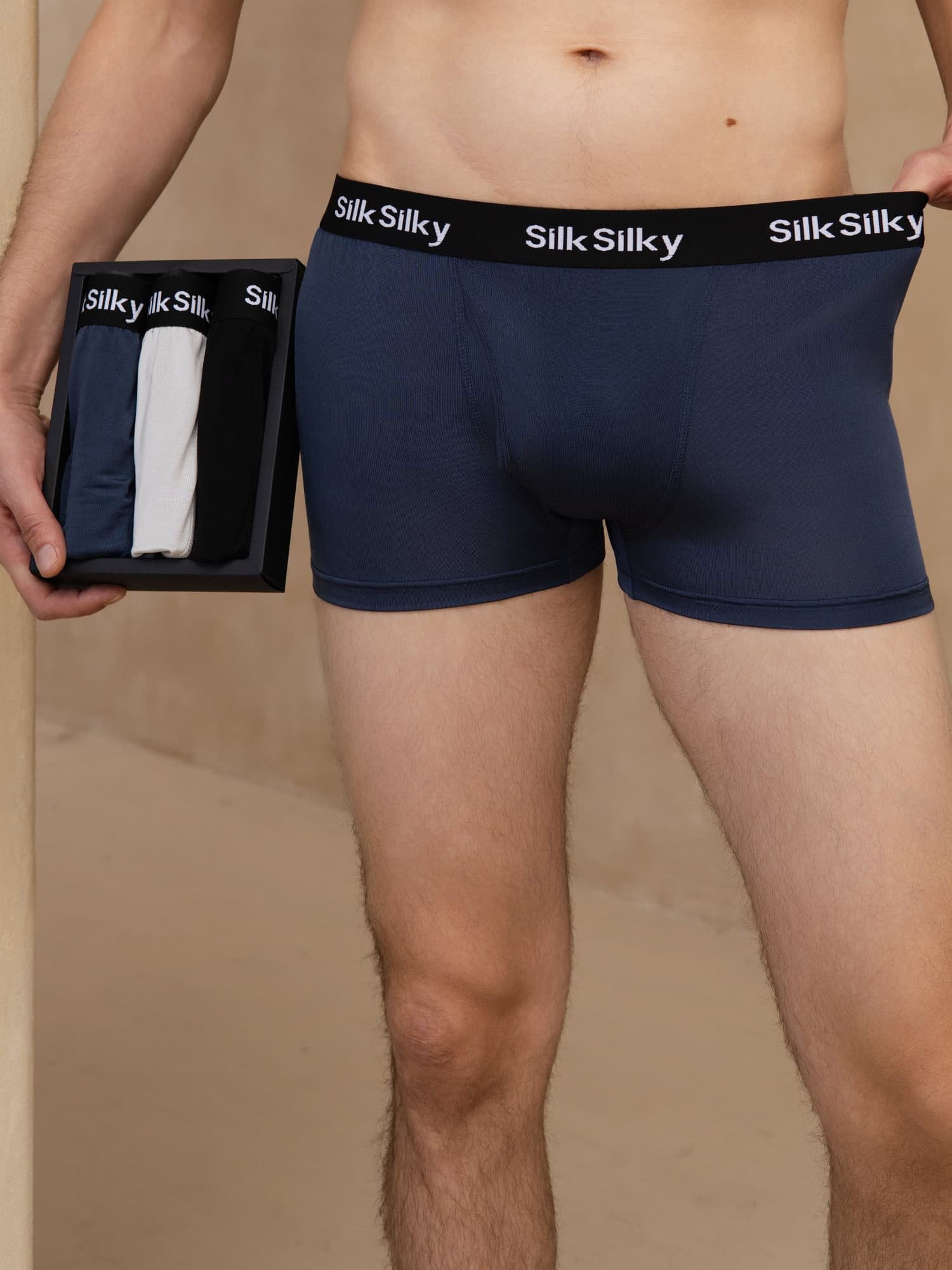 [Multi] SilkSilky-UK 100% Silk Jersey Men's Underwear 003