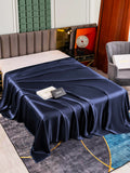 SilkSilky UK 25Momme Pure Silk Sheet DarkBlue 001