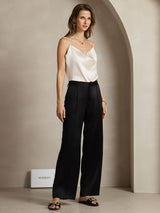 [Black] SilkSilky-UK 19Momme Silk Womens Pants 005,