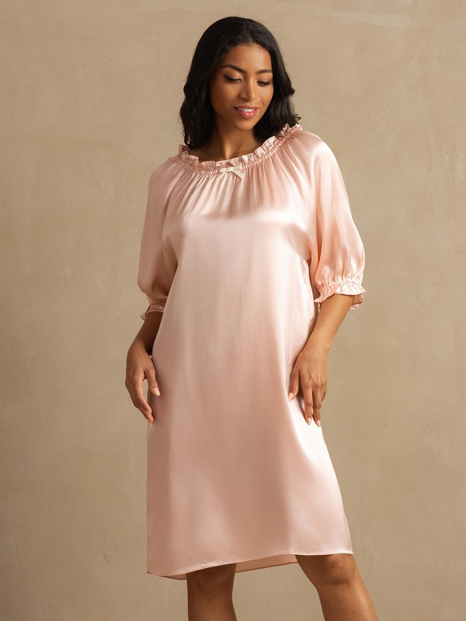 [LightPink] SilkSilky-UK Pure Silk Nightgown 008