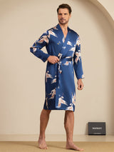 [Dark Blue] SilkSilky-UK 19Momme Mens Robe 005