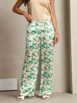 [Green Floral] SilkSilky-UK 19Momme Silk Womens Pants 001