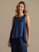 [Dark Blue] SilkSilky-UK Sleeveless Women's Pyjamas 003