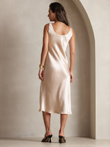 [Champagne] SilkSilky-UK Sleeveless Dress 002