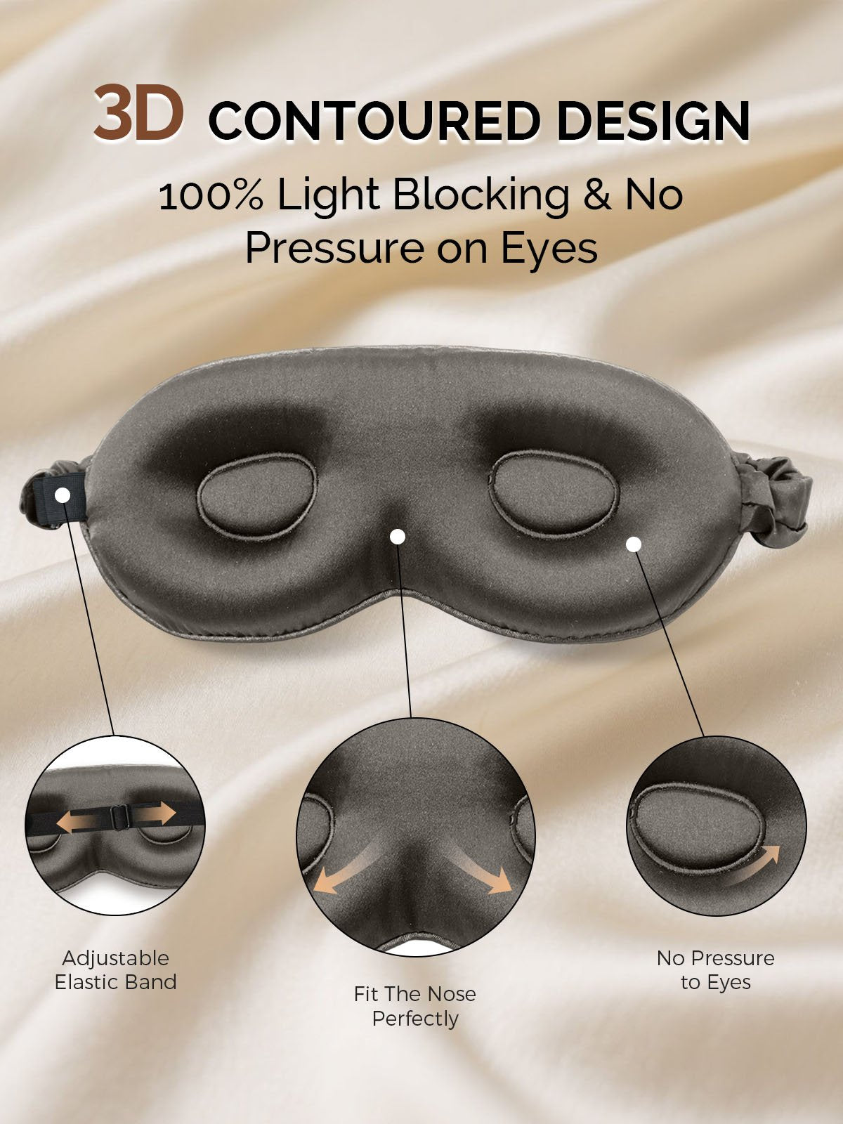 [DarkGray] SilkSilky-UK 22Momme Pure Silk Eye Mask 004