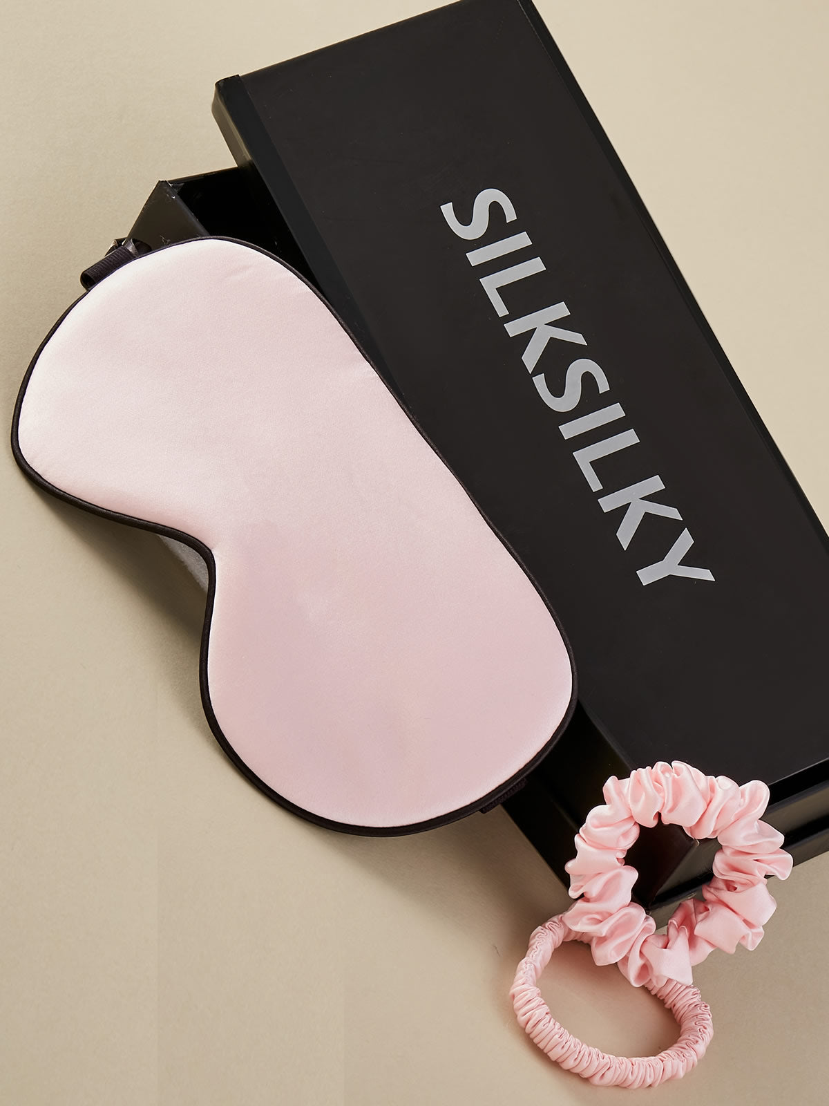 SilkSilky UK 19Momme Pure Silk Eye Mask Pink 002