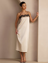 [Brown Rice] SilkSilky-UK Spaghetti Strap Square Neck Dress 004
