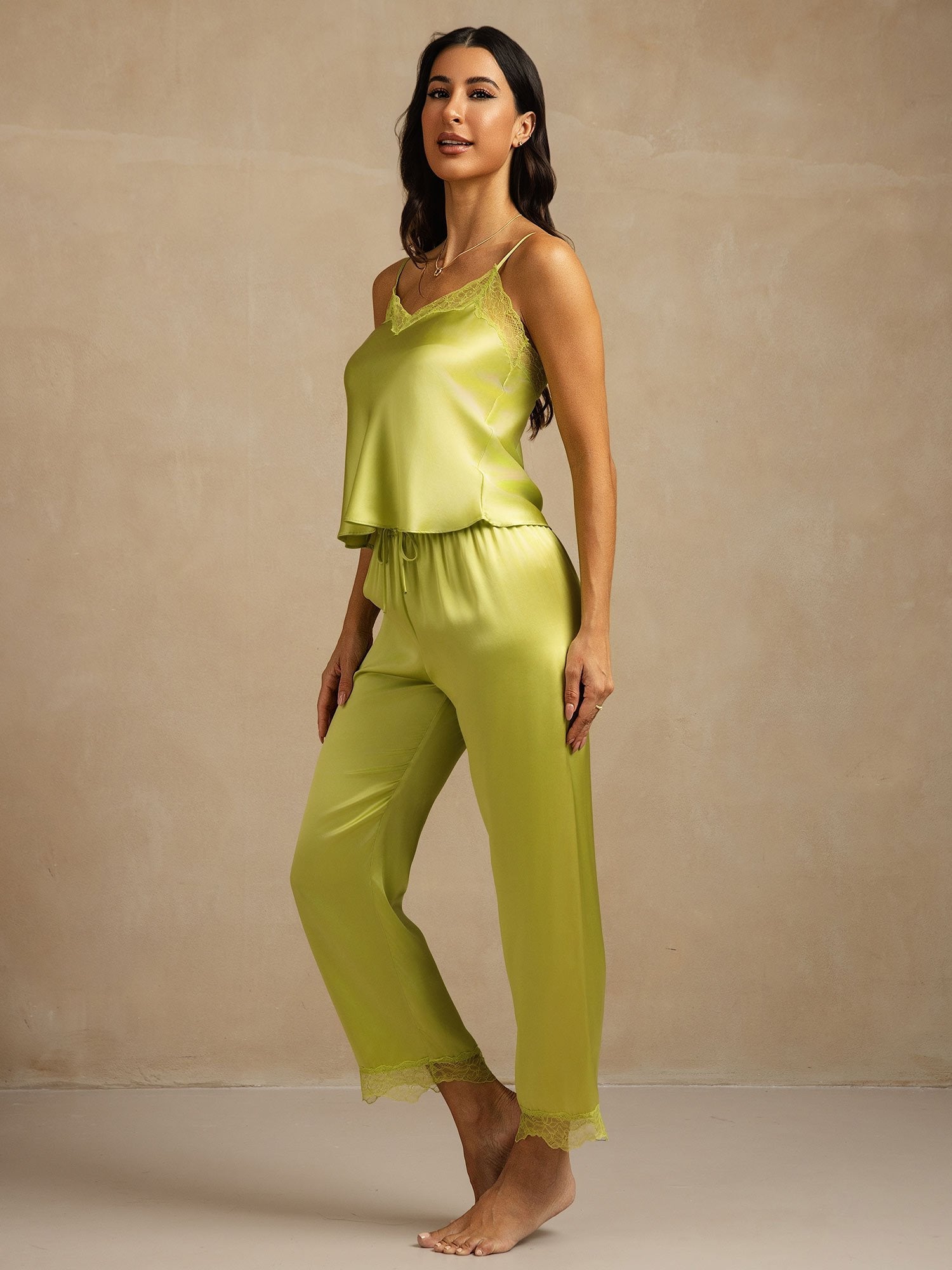[Mint Green] SilkSilky-UK Pure Silk Camisole Set 003