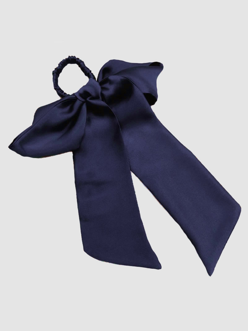 SilkSilky-UK 19Momme Pure Silk Scrunchie DarkBlue 002