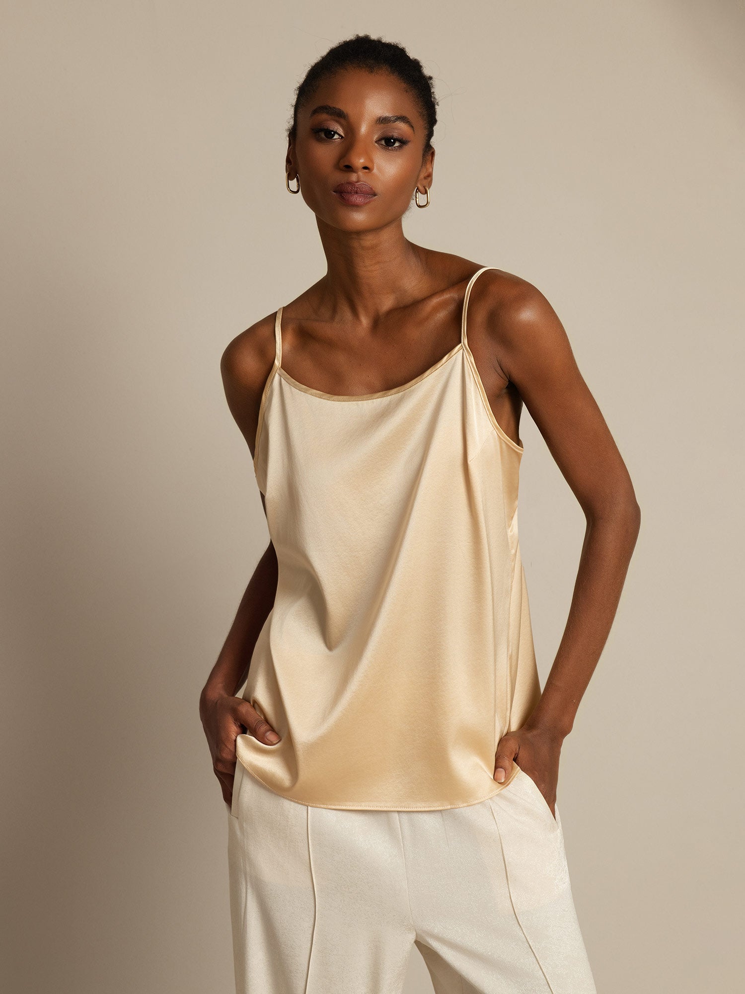 [Champagne] SilkSilky-UK 19Momme Silk Camisoles 005