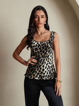 [Leopard] SilkSilky-UK 19Momme Silk U Neck Camisole 003,