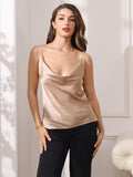 SilkSilky UK Pure Silk Sleeveless Cowl Neck Camisole Champagne 003