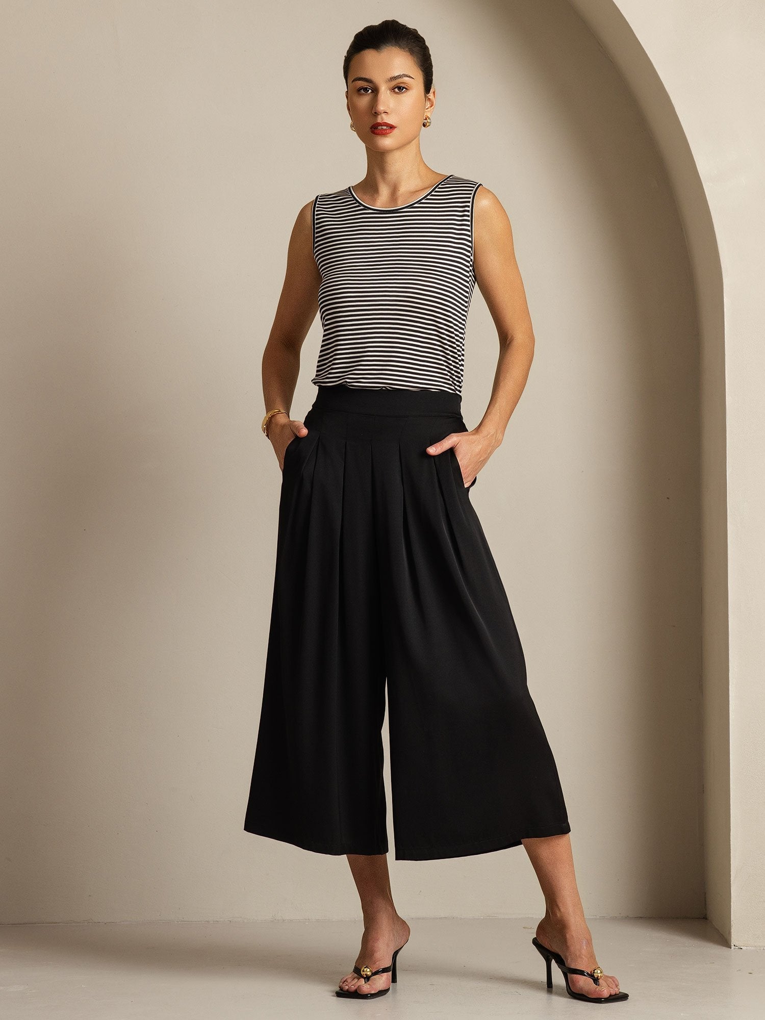 [Black] SilkSilky-UK 19Momme Silk Womens Pants 007