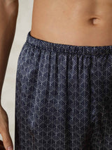 [Navy Ginkgo] SilkSilky-UK Men's Sleep Shorts 007