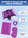 SilkSilky UK 19Momme Pure Silk Pillowcase Set Purple 002