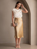 SilkSilky-UK 19Momme Pure Silk Skirt Champagne 005