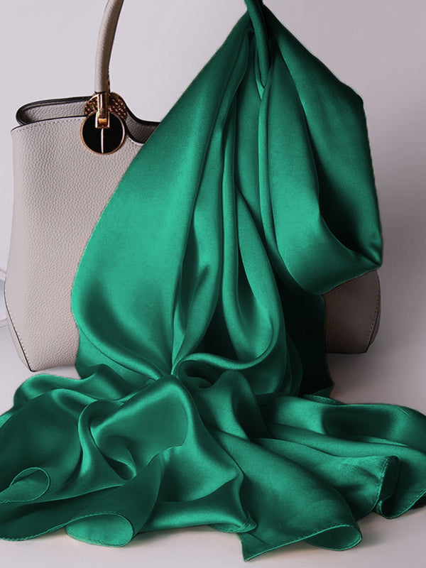 SilkSilky-UK Pure Silk Scarf DarkGreen 004