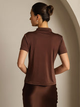 [Coffee] SilkSilky-UK Short Sleeve Women's T-Shirt 002