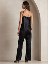 [Black] SilkSilky-UK Spaghetti Strap Cowl Neck Camisole 002