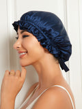 SilkSilky-UK Pure Silk Sleep Cap DarkBlue 004