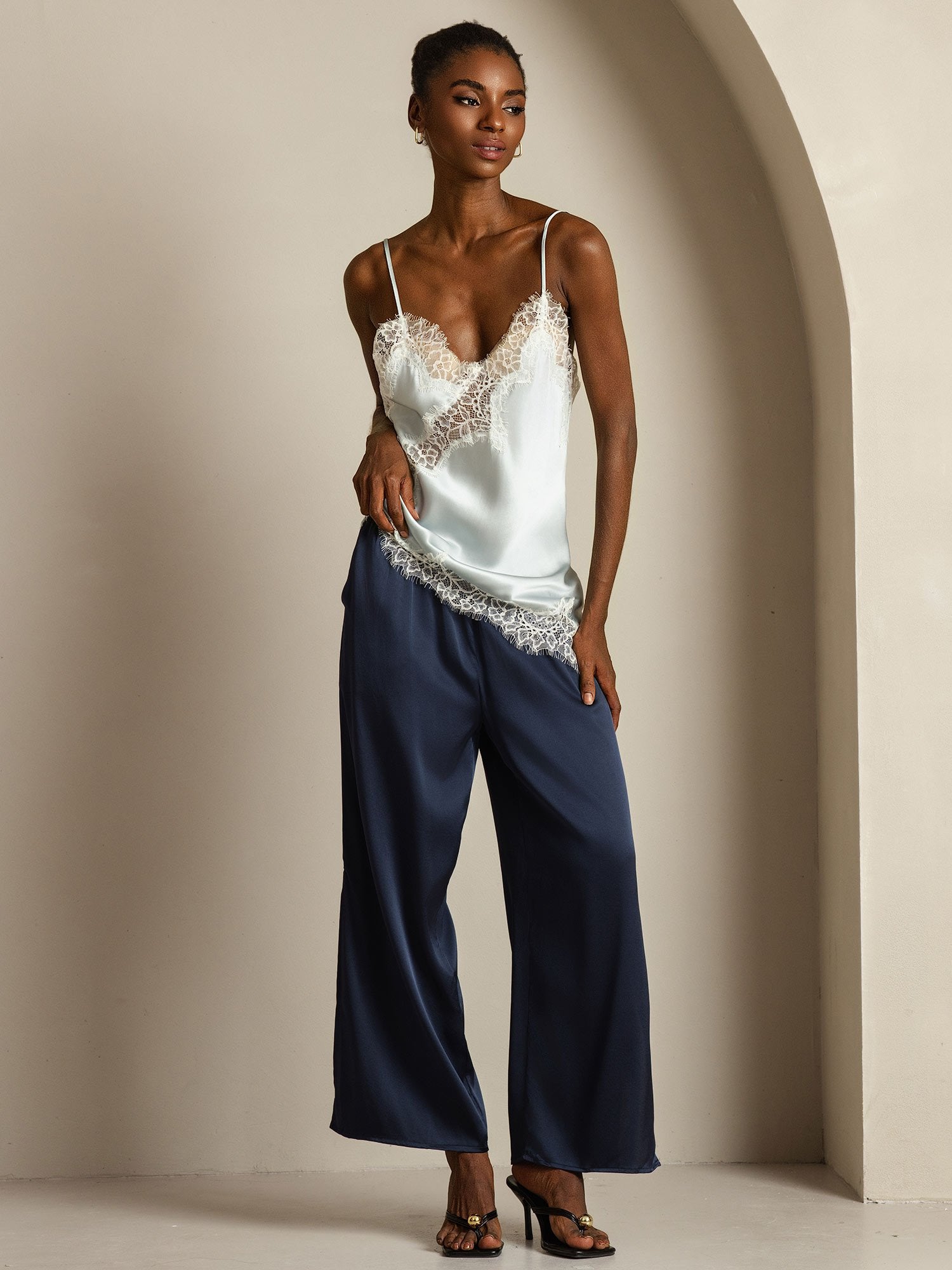 [LightBlue] SilkSilky-UK Pure Silk Camisoles 010