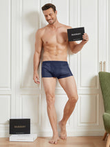 [Dark Blue] SilkSilky-UK 100% Silk Jersey Men's Underwear 003