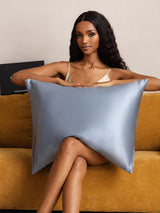 [Grayish Blue] SilkSilky-UK 22Momme Pure Silk Pillowcase 001