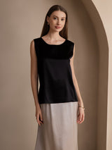 [Black] SilkSilky-UK Sleeveless Round Neck Camisole 001