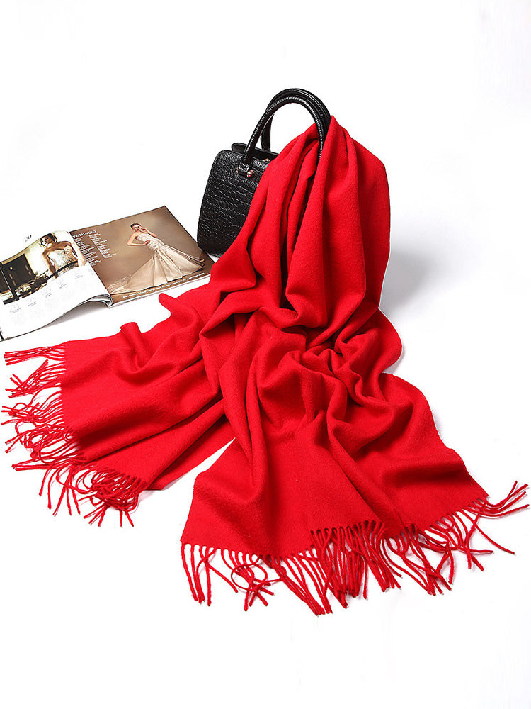 [Red] SilkSilky-UK Wool Scarf 005